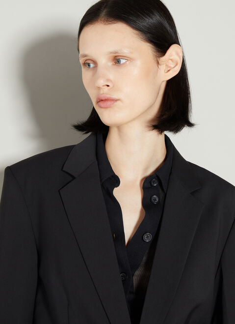 Helmut Lang アシンメトリーブレザー ブラック hlm0253003
