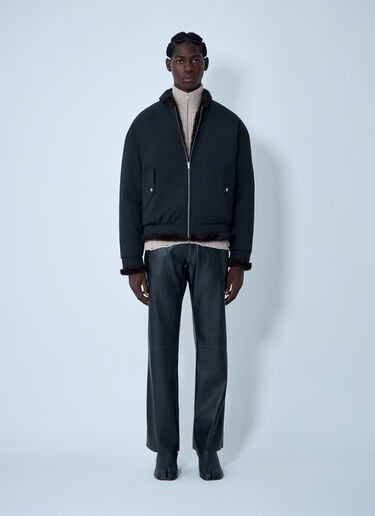 Bomber Jacket With Faux Shearling Trim MM6 Maison Margiela Bomber Jacket With Faux Shearling Trim Black mmm0162001