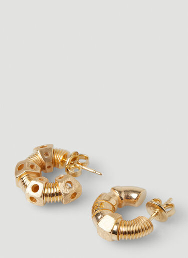 Bottega Veneta Thread Hoop Earrings Gold bov0247107