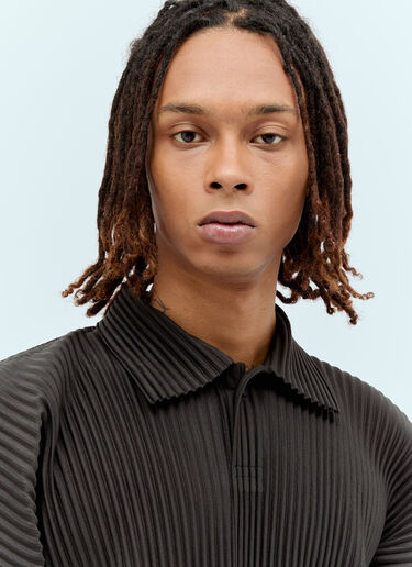 January Pleated Polo Shirt Homme Plissé Issey Miyake January Pleated Polo Shirt Grey hmp0156006