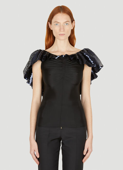 Valentino Sequin Shrug Top Black val0249009