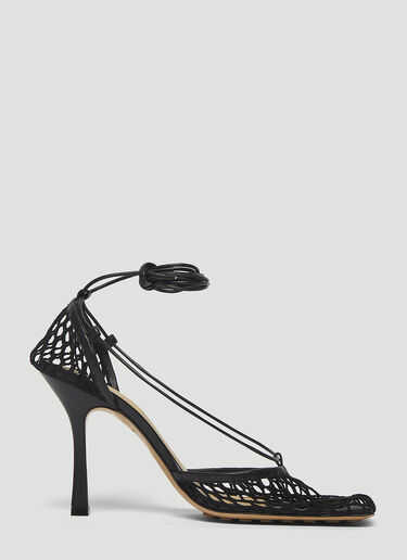 Bottega Veneta 网布踝带高跟鞋 黑色 bov0243032