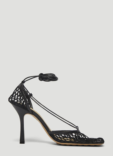 Bottega Veneta Mesh Ankle-Strap Heels Black bov0243032