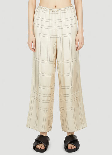 TOTEME Monogram Pyjama Pants Beige tot0251049