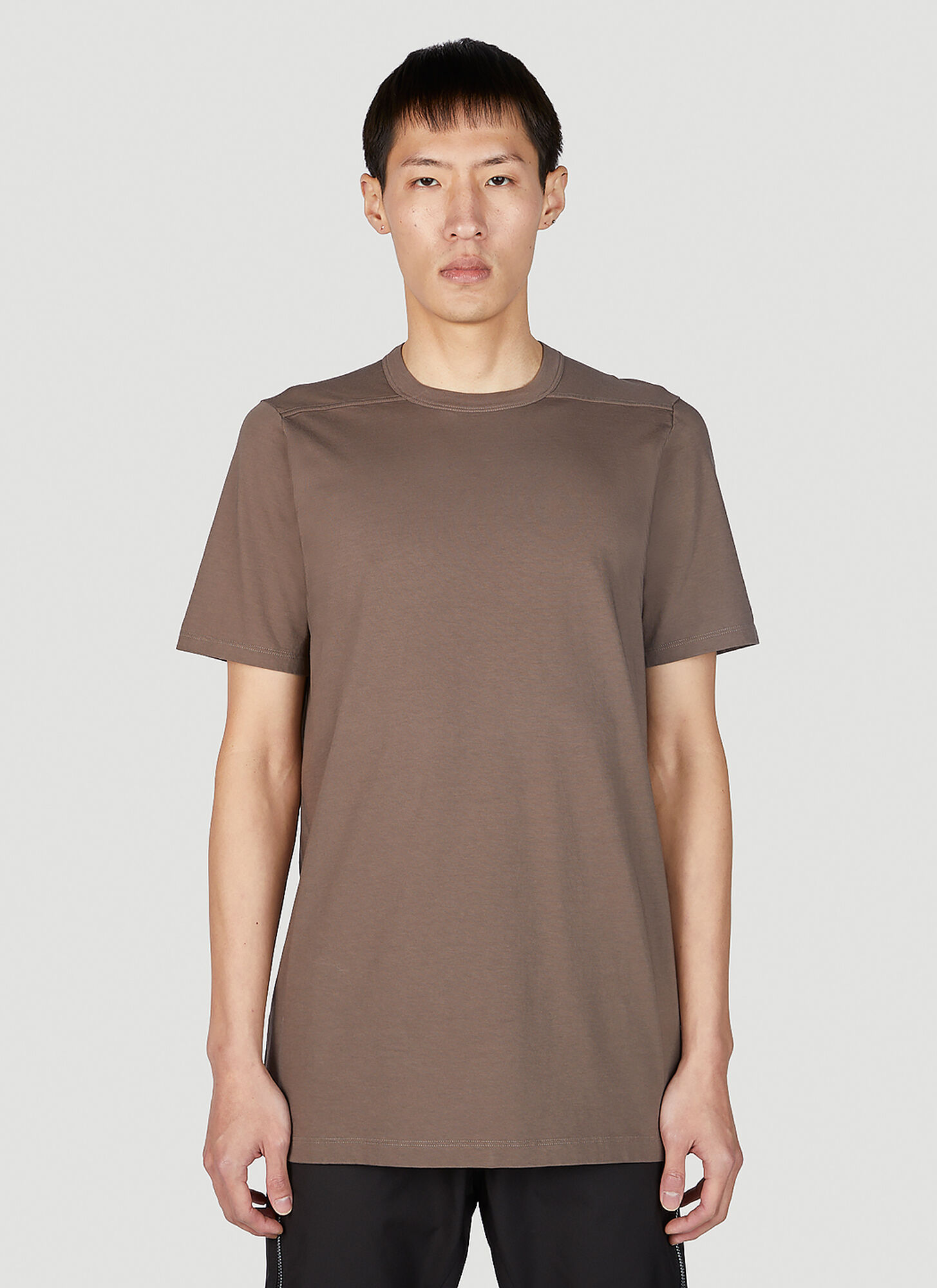 Shop Rick Owens Level Basic T-shirt In Brown