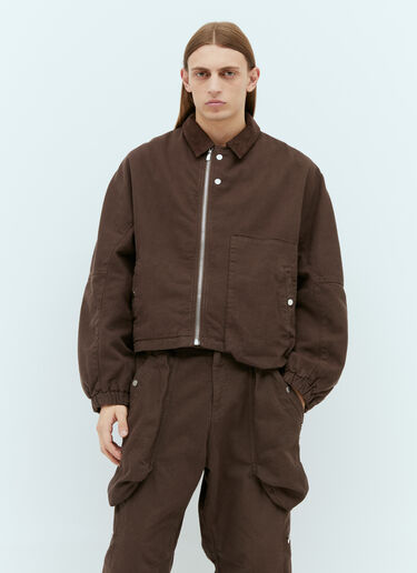 Jacquemus Le Blouson Trivela Utility Jacket Brown jac0154002