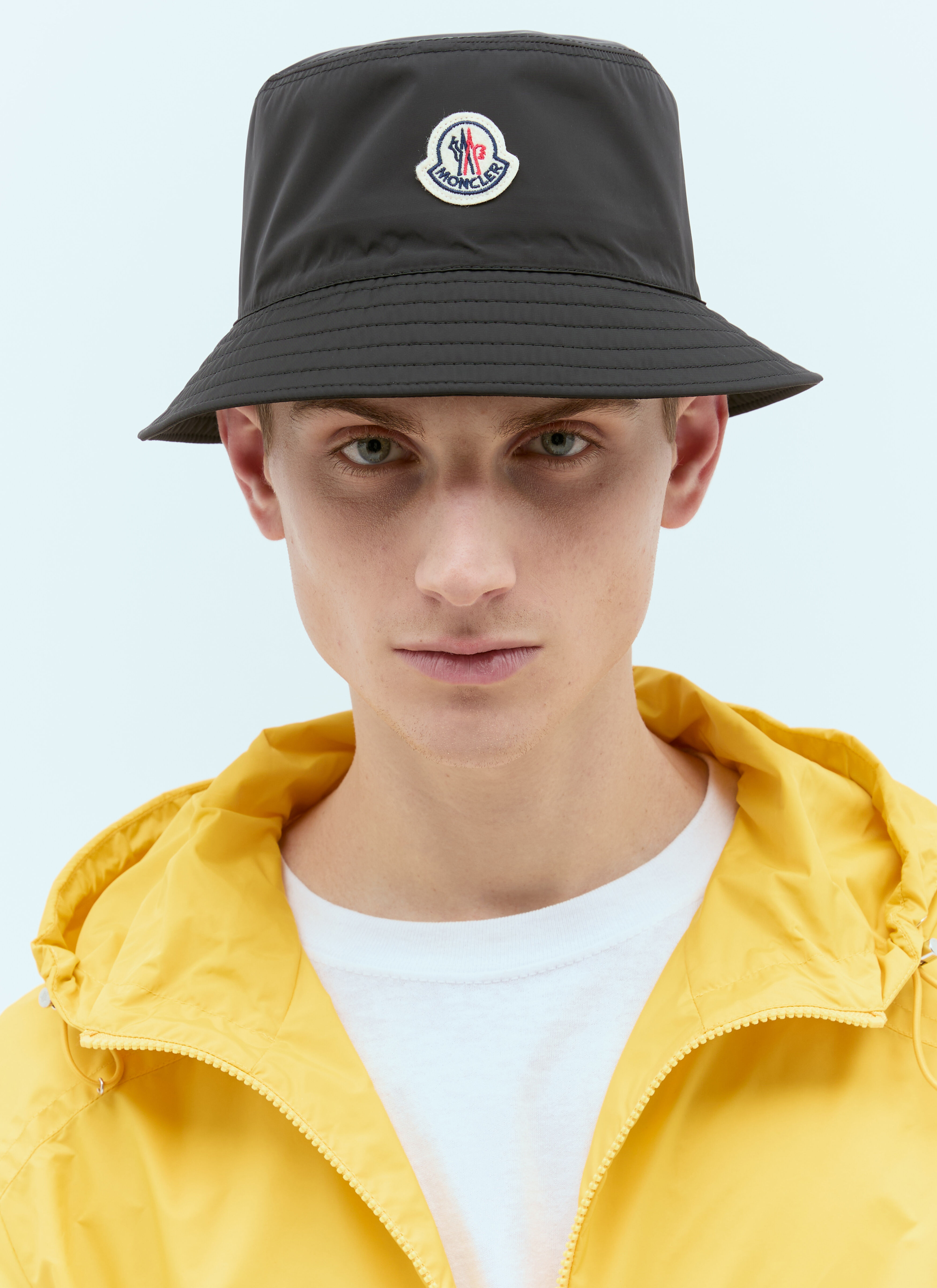 Moncler Men's' Logo Patch Bucket Hat in Black | LN-CC®