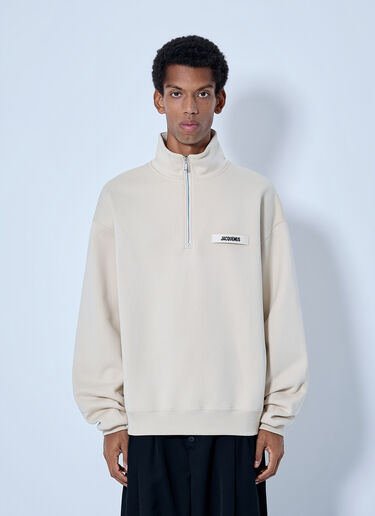 LN-CC® - Jacquemus: Le Camionneur Gros Grain Sweatshirt - Beige Jacquemus Le Camionneur Gros Grain Sweatshirt Beige jac0166004