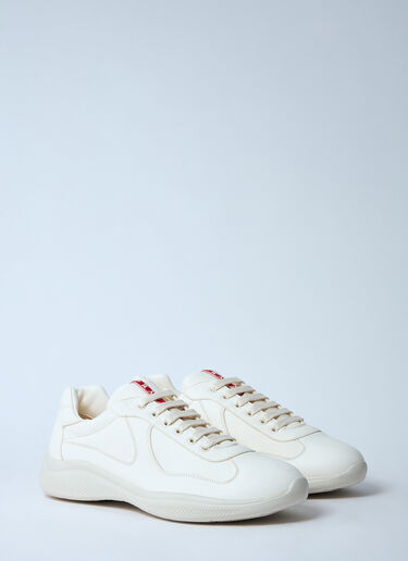 Prada Leather Low-Top Sneakers White pra0160016