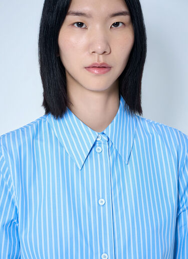 Toteme Striped Poplin Shirt Light Blue tot0265077