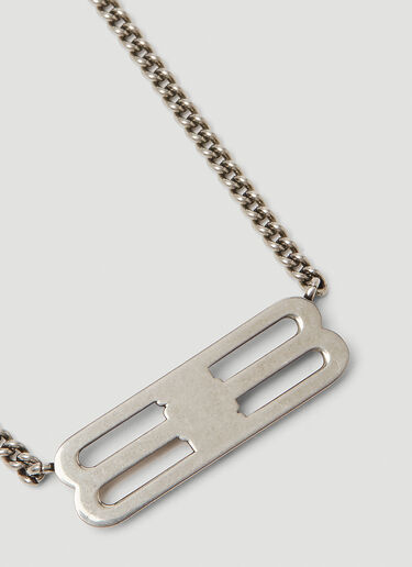 Balenciaga 라이선스 BB 로고 스터드 네크리스 실버 bal0350005