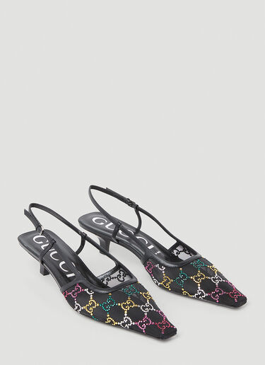 Gucci GG Embellished Kitten Heels Black guc0253107
