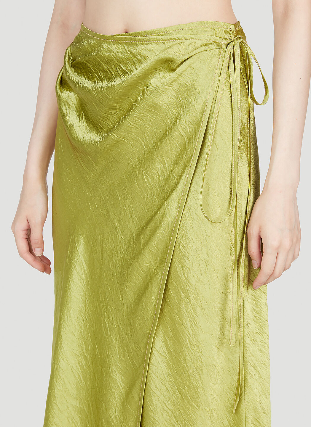 Acne Studios Satin Wrap Skirt in Green fur Damen LN CC
