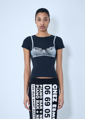 Vaquera Bra-Print T-Shirt Black vaq0264010