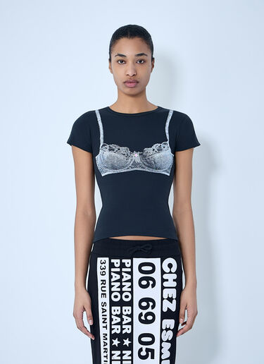 Vaquera Bra-Print T-Shirt Black vaq0264010