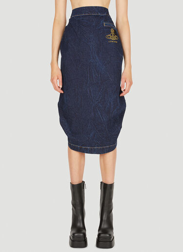 Vivienne Westwood Gathered Denim Skirt Blue vvw0249010