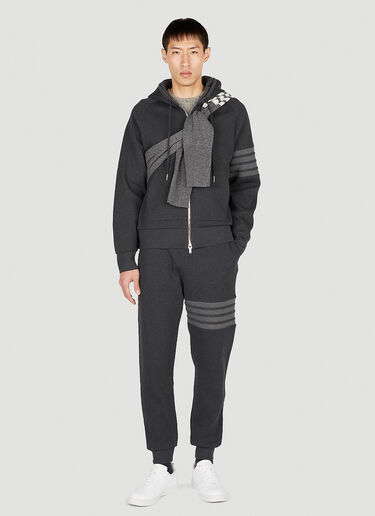 Thom Browne Raglan Sleeve Zip Up Hooded Sweatshirt Dark Grey thb0151004