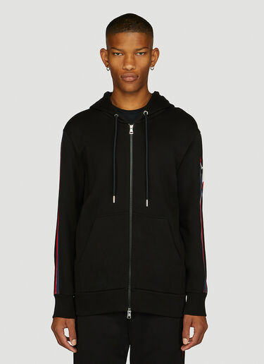 Moncler Contrast-Trim Zip-Up Sweatshirt Black mon0147034