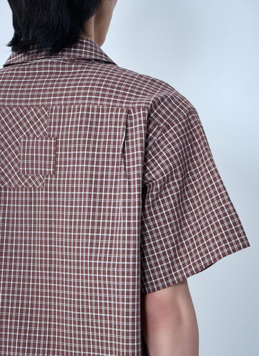Story mfg. Checkered Short Sleeve Shirt Brown mfg0163003