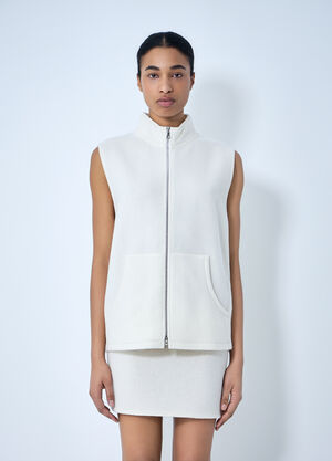 RIER Sleeveless Zip Vest White rrr0264007