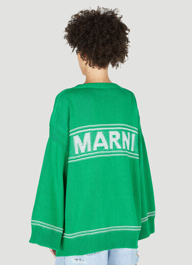 Marni 비대칭 헴 카디건 그린 mni0251008
