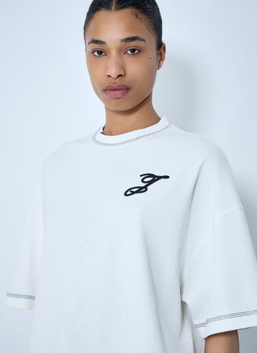 Logo Embroidered Boxy T-Shirt Jacquemus Logo Embroidered Boxy T-Shirt White jac0264022