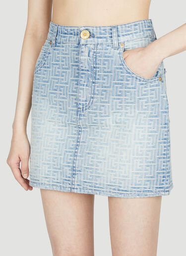 Monogram Denim Skirt Balmain Monogram Denim Skirt Denim bln0252017