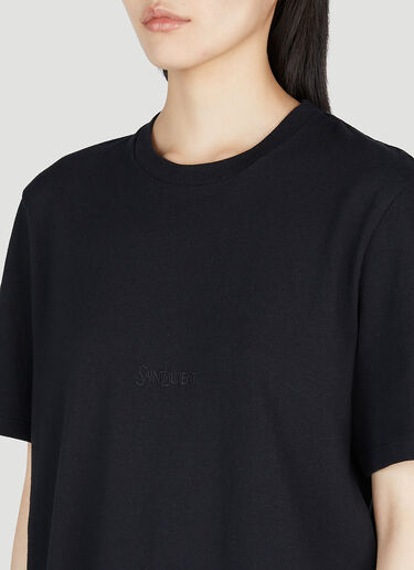 Tonal Logo T-shirt Saint Laurent Tonal Logo T-shirt Black sla0253014