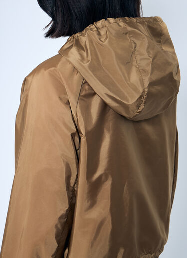 Prada Re-Nylon Hooded Jacket With Contrast Trims Burgundy pra0260026
