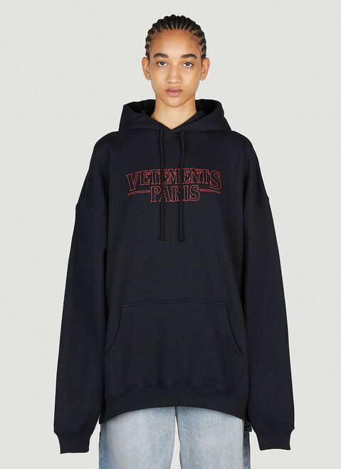 VETEMENTS Logo Hooded Sweatshirt Black vet0254010