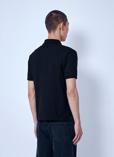 LN-CC® - Saint Laurent: Embroidered Logo Polo Shirt - Black Saint Laurent Embroidered Logo Polo Shirt Black sla0166016