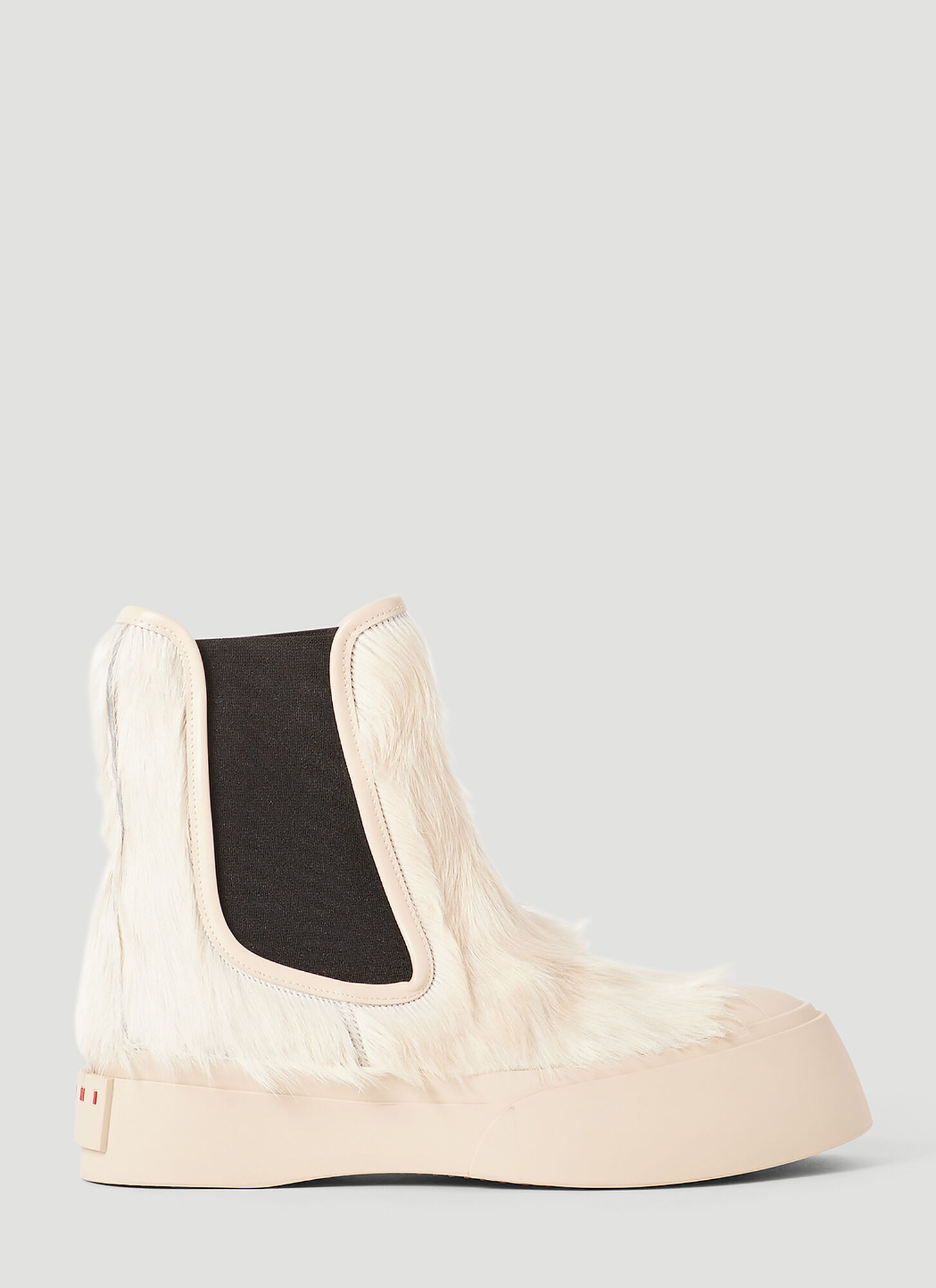 Marni Pablo Hairy Chelsea Boots In White