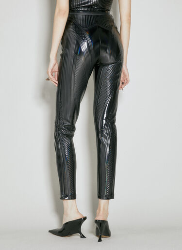 Glossy Embossed Leggings Mugler Glossy Embossed Leggings Black mug0254021