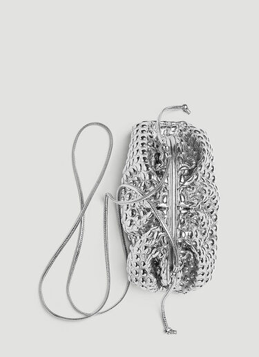 Bottega Veneta Mini Pouch Metallised Shoulder Bag Silver bov0245044
