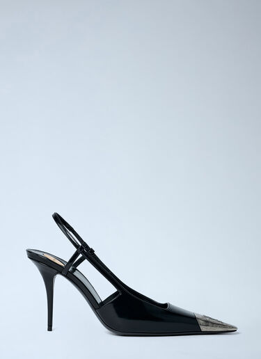 Jeanne 90 Slingback Heels Saint Laurent Jeanne 90 Slingback Heels Black sla0262000