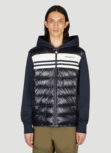 Moncler Padded Cotton Zip-Up Hooded Sweatshirt Navy mon0154033