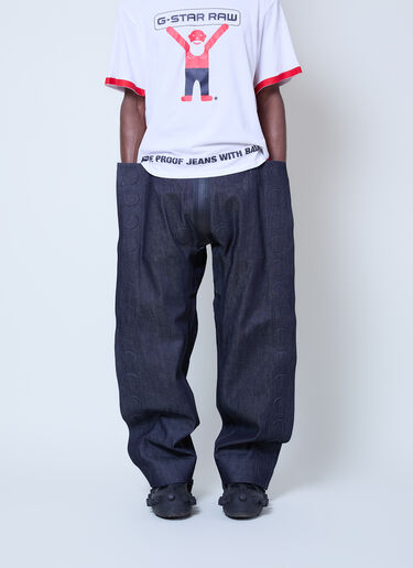 Walter Van Beirendonck x G-STAR 엠보싱 스퀘어 데님 진  블루 wlt0160032