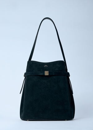 TOTEME Belted Suede Bucket Bag Black tot0261048