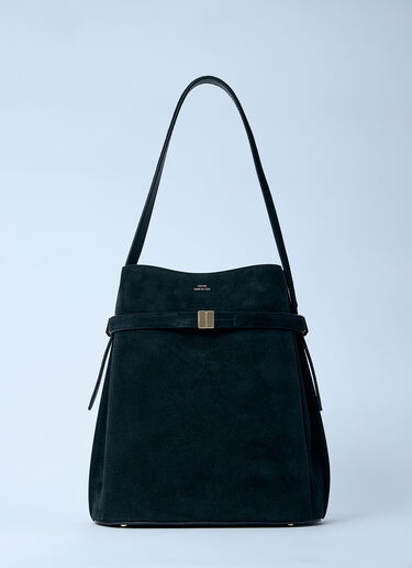 TOTEME Belted Suede Bucket Bag Black tot0261048