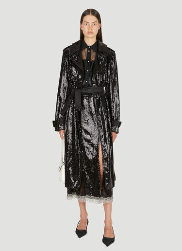 Koché Sequin Mid Length Skirt Black kce0249007