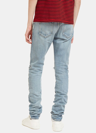 Saint Laurent Slit Knee Skinny Jeans Blue sla0128019