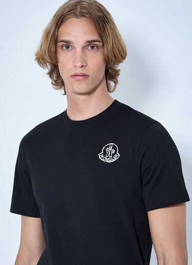 LN-CC® - Moncler: Logo Motif Cotton Jersey T-Shirt - Black Moncler Logo Motif Cotton Jersey T-Shirt Black mon0165025