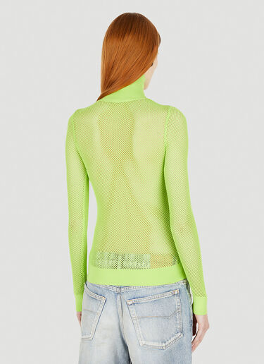 Balenciaga Mesh Roll Neck Top Green bal0247035