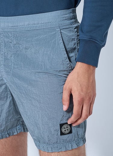LN-CC® - Stone Island: Elasticated Waistband Shorts - Light Blue Stone Island Elasticated Waistband Shorts Light Blue sto0165059