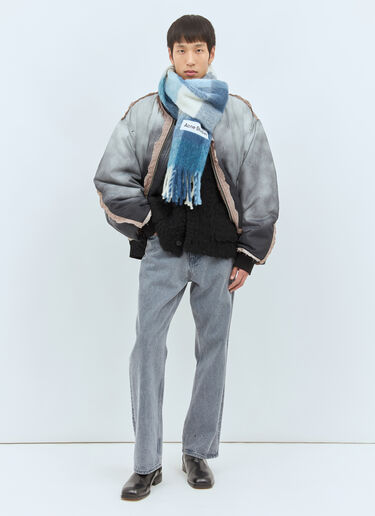 Acne Studios Mohair Checked Scarf Blue acn0157042
