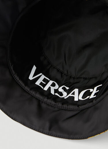 Versace Reversible Logo Print Bucket Hat Yellow vrs0349002