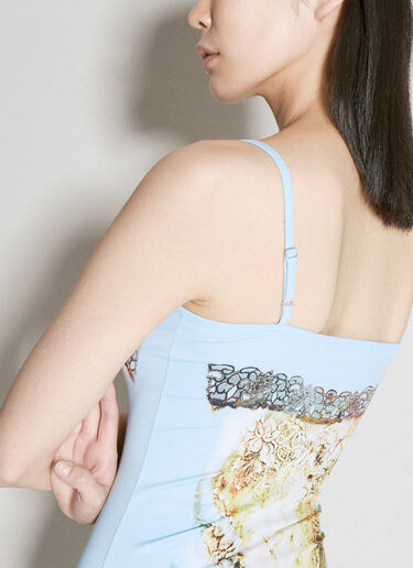Y/Project Lace Print Maxi Dress Blue ypr0255015