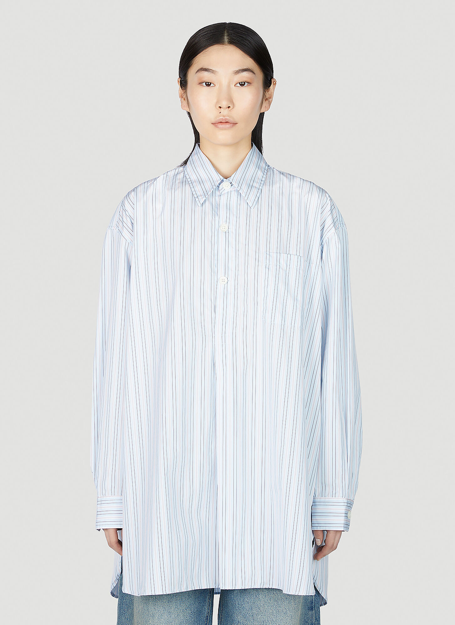 Our Legacy Blue Popover Shirt In Light Blue
