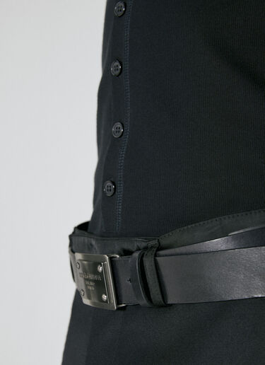 Dolce & Gabbana Logo Plaque Leather Belt Black dol0153012