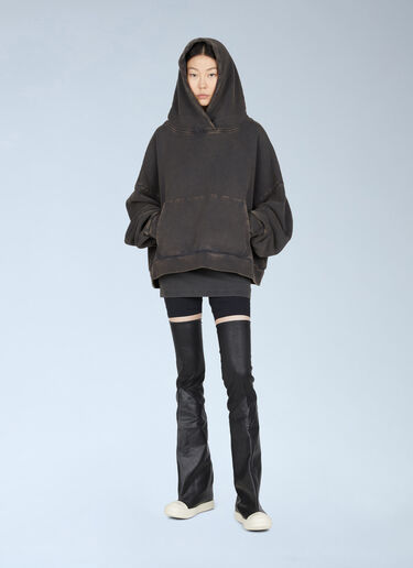 Entire Studios Washed Heavy Hooded Sweatshirt Black ent0353001